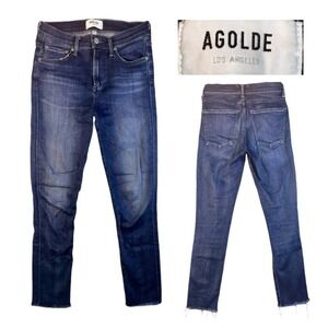 Agolde Jeans Sophie Mid-Rise Cropped Women's 25 Preppy Casual‎ Country Raw Hem
